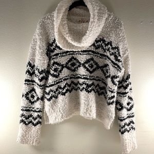 Fluffy black & white sweater